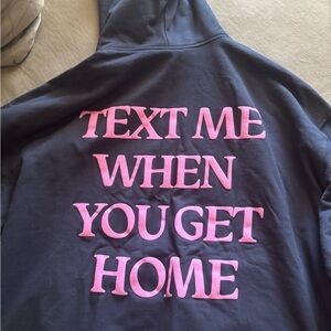 Black Hoodie with Pink Text